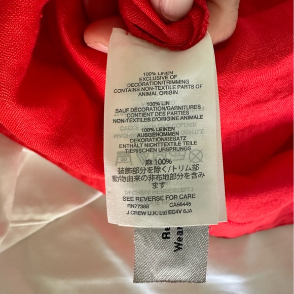 J.Crew Summer Linen Red Top with French Knots 3/4 Sleeve Sz 10 - Picture 4 of 4